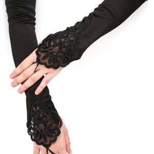 BRAND NEW🖤black satin elbow gloves🖤